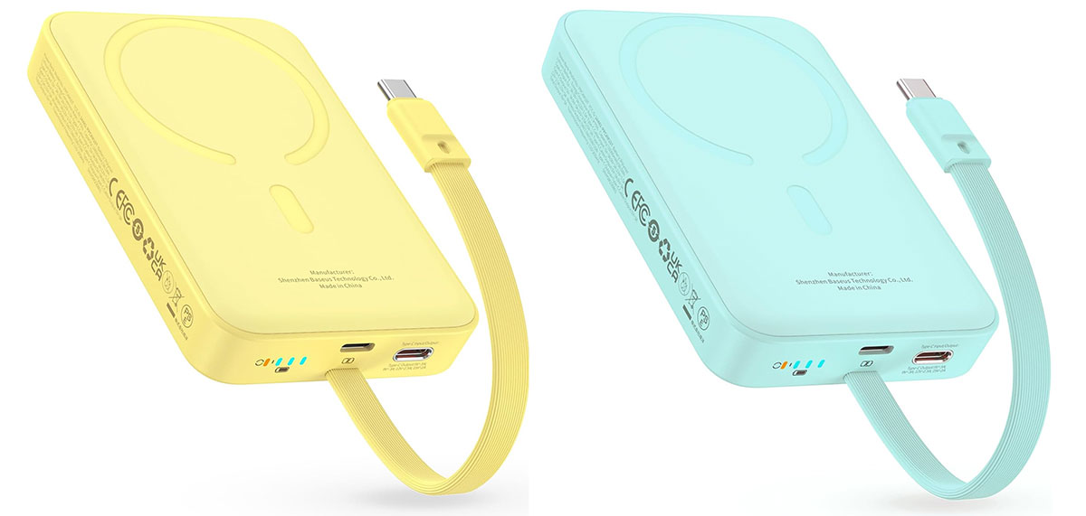 Baseus Magnetic Power Bank 10K 30W yellow and blue